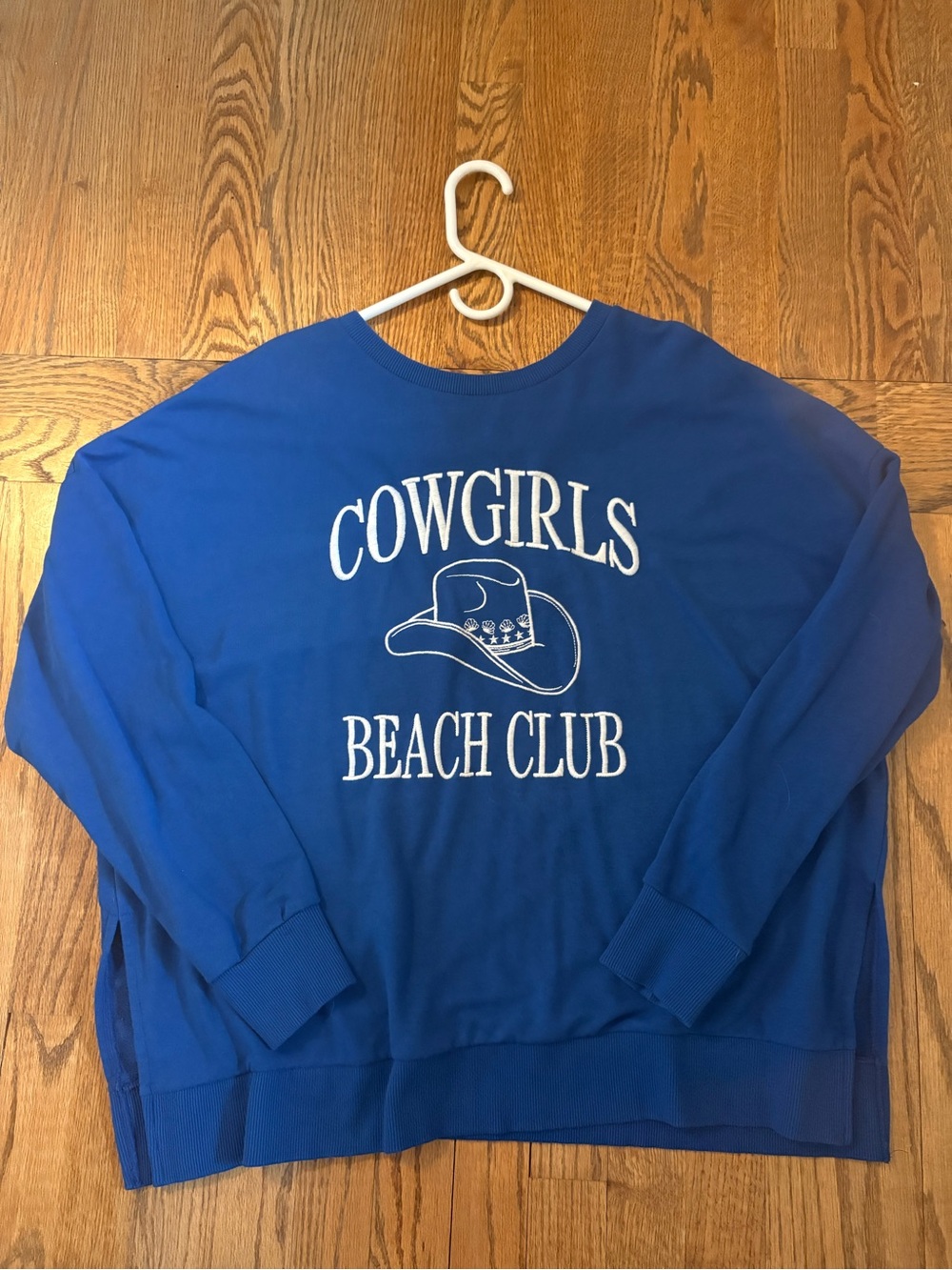 Cowgirls Beach Club Pullover Sweatshirt - Blue
